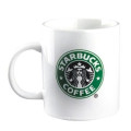 Caneca de café cerâmica branca de Starbucks